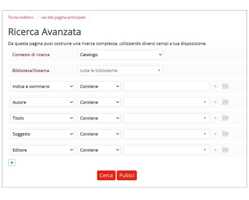 Ricerca avanzata Istat Filtri