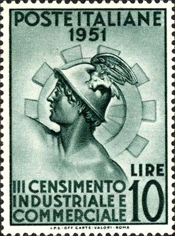 Francobollo censimento industria e servizi 1951